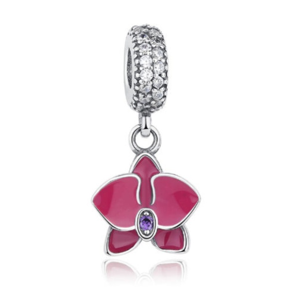Lirrio's Closet Jewelry - Darling Pink Orchid Charm NWT-